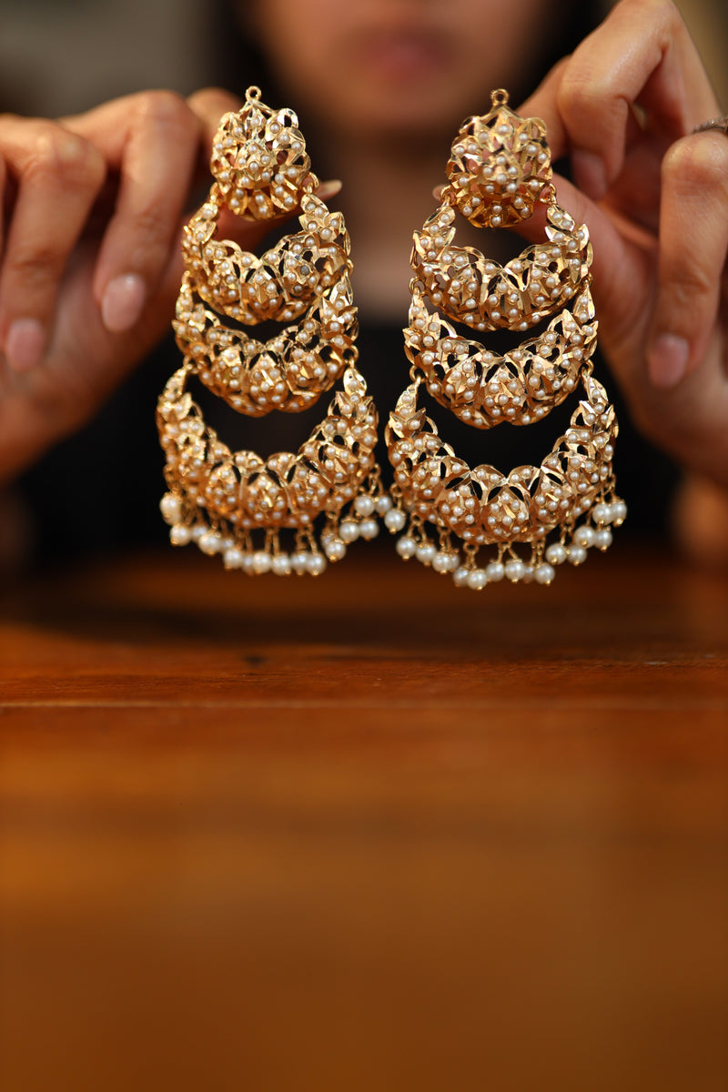 Inaya Gold Plated Jadau Earrings