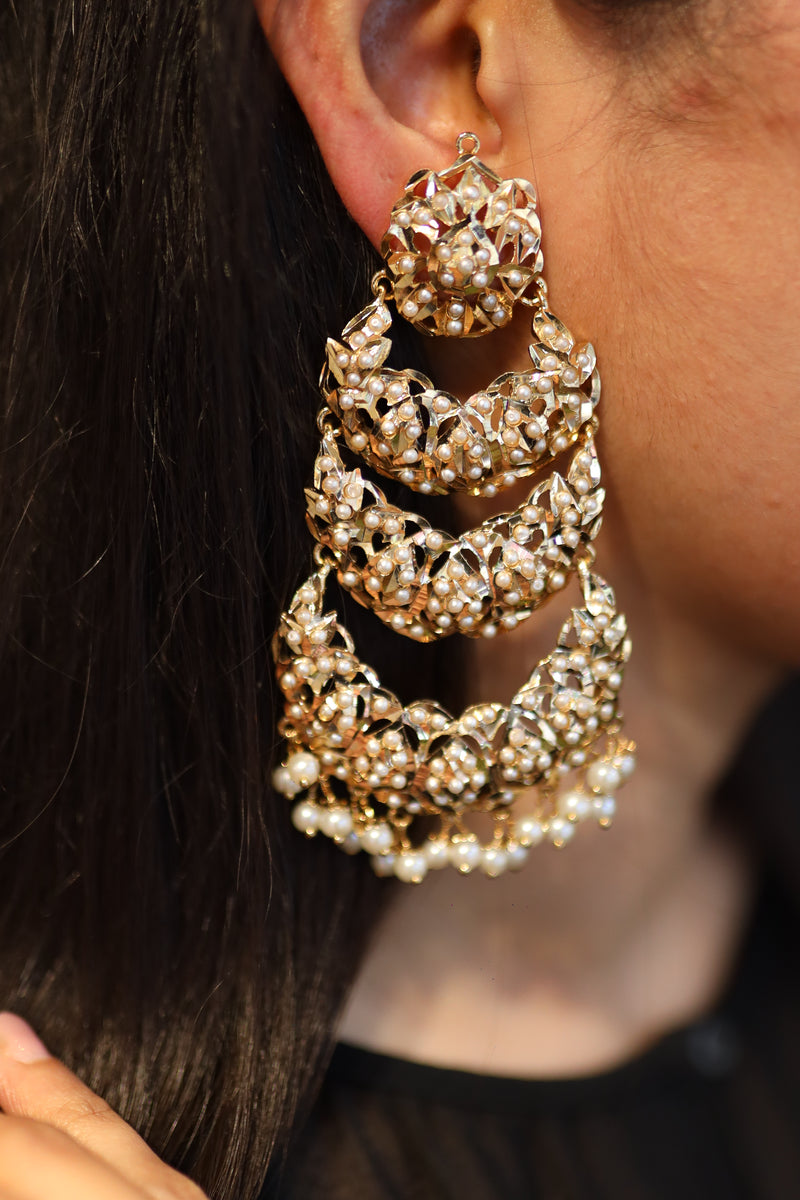 Inaya Gold Plated Jadau Earrings