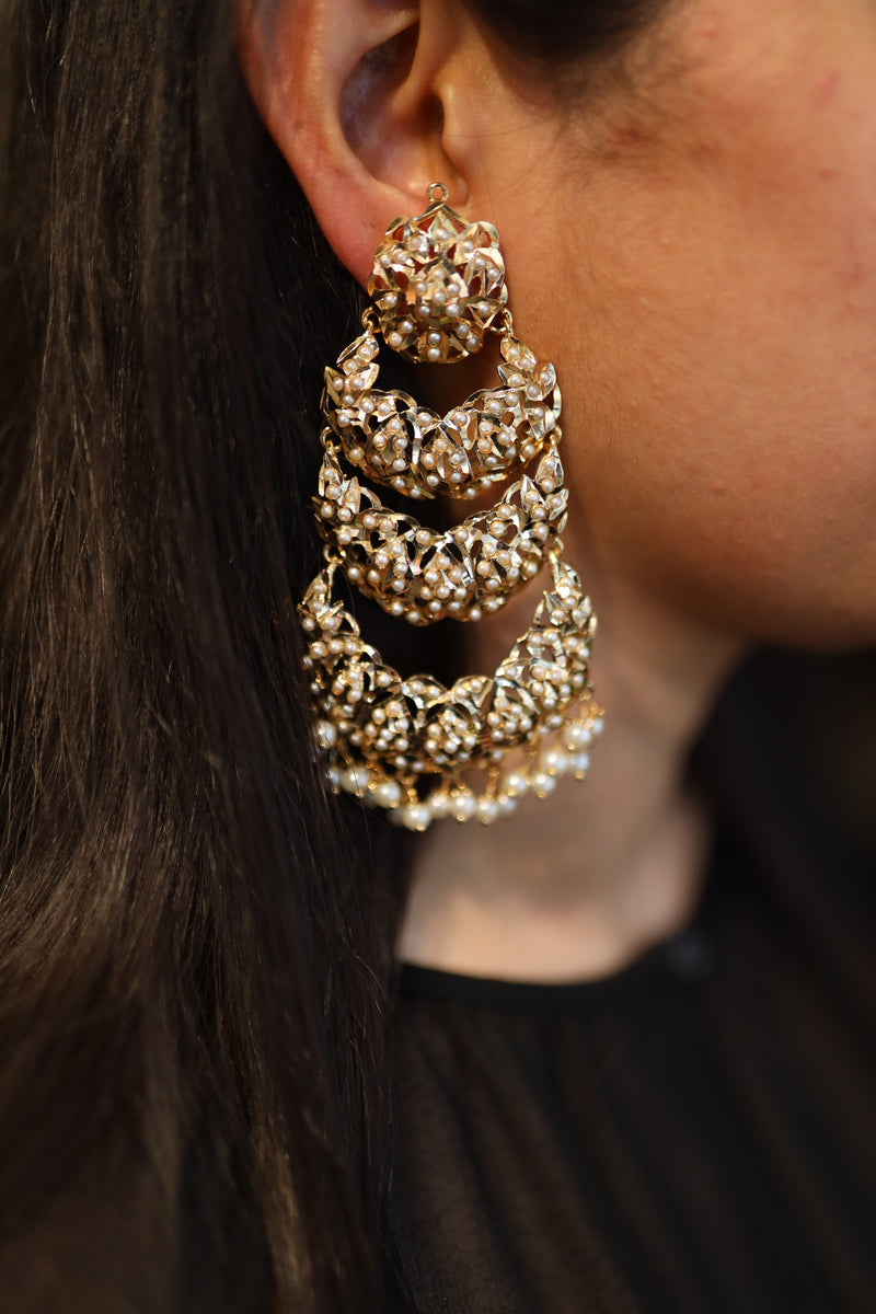 Inaya Gold Plated Jadau Earrings