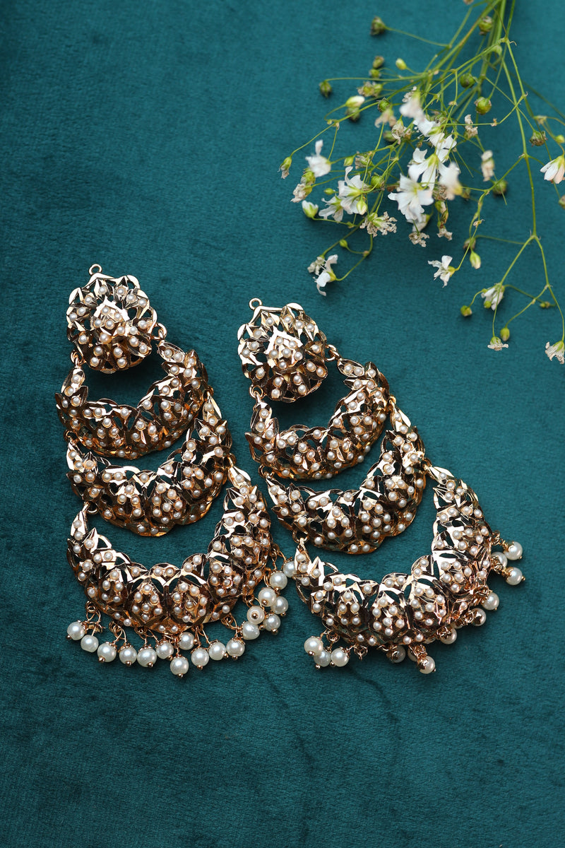 Inaya Gold Plated Jadau Earrings