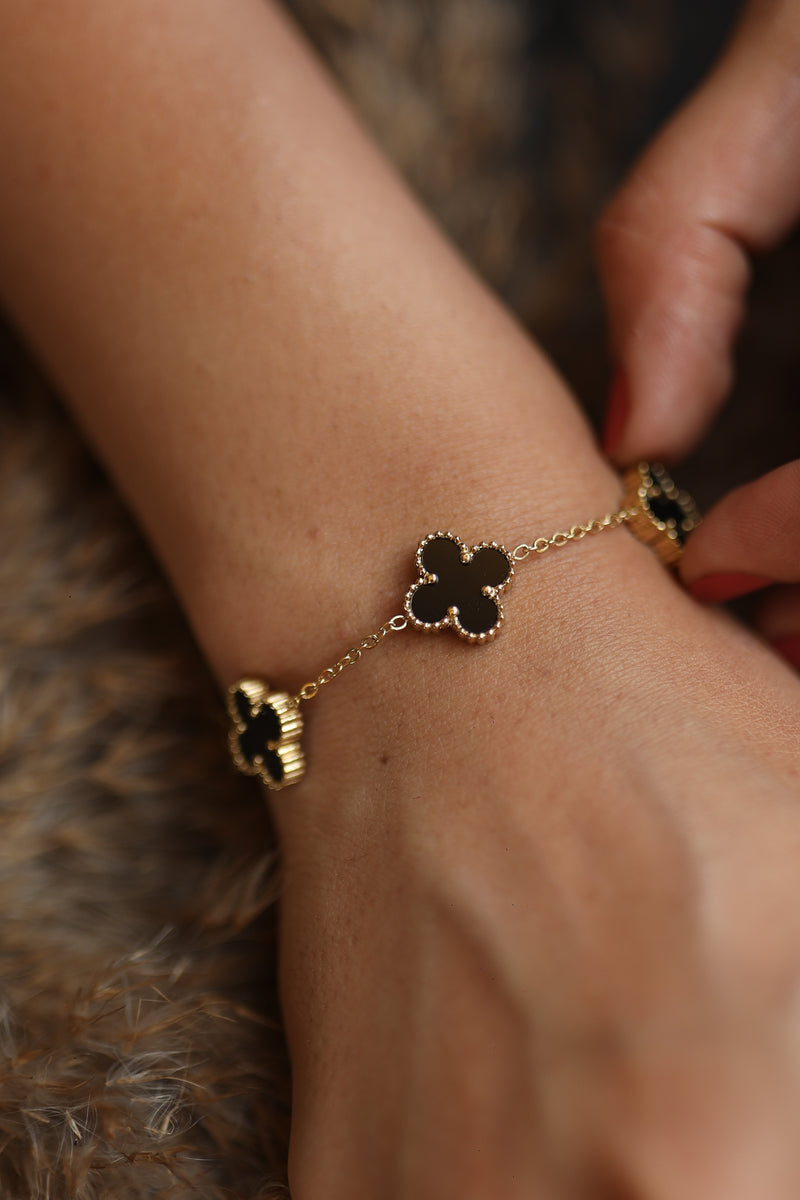 Ellie Clover Bracelet - Black