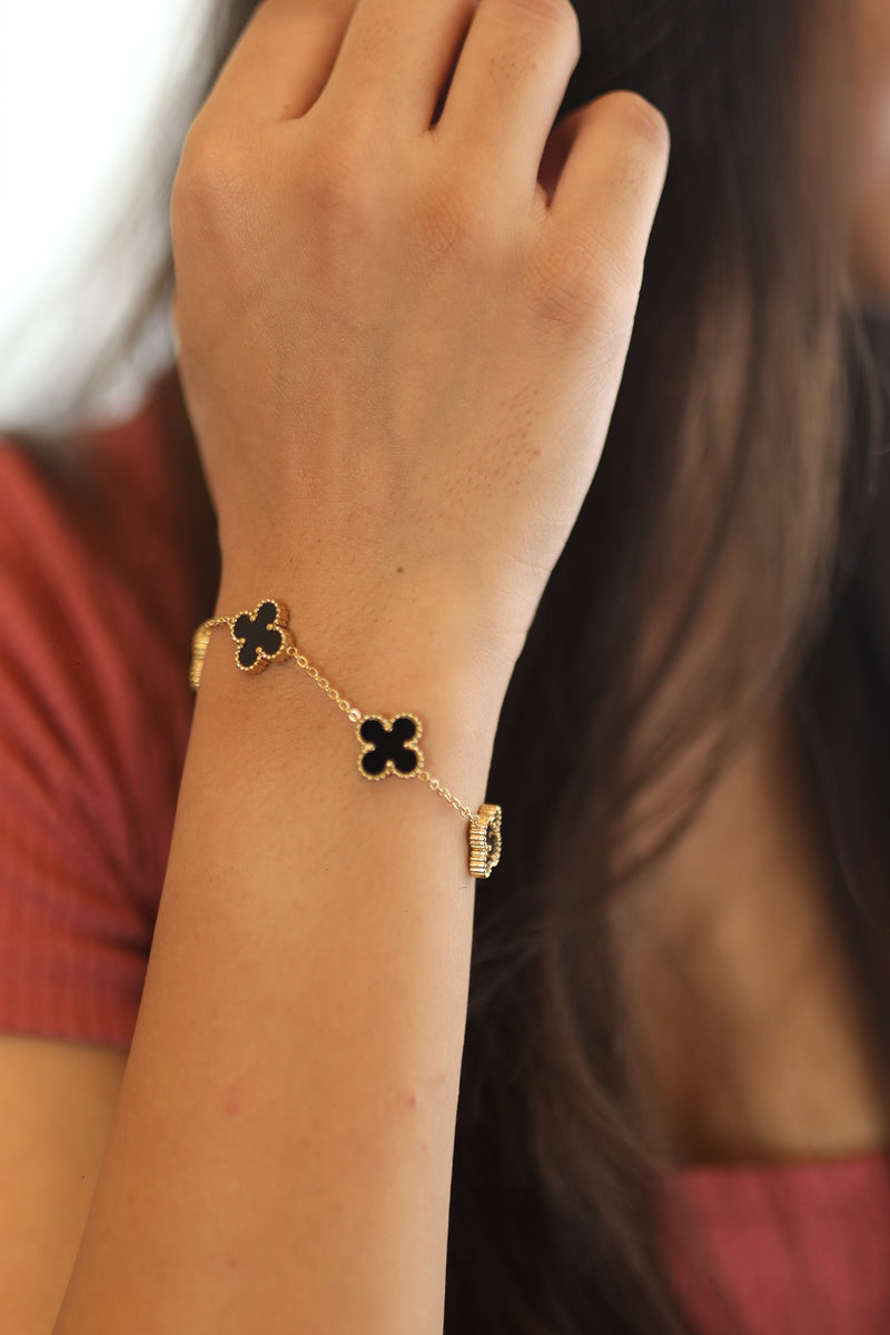 Ellie Clover Bracelet - Black