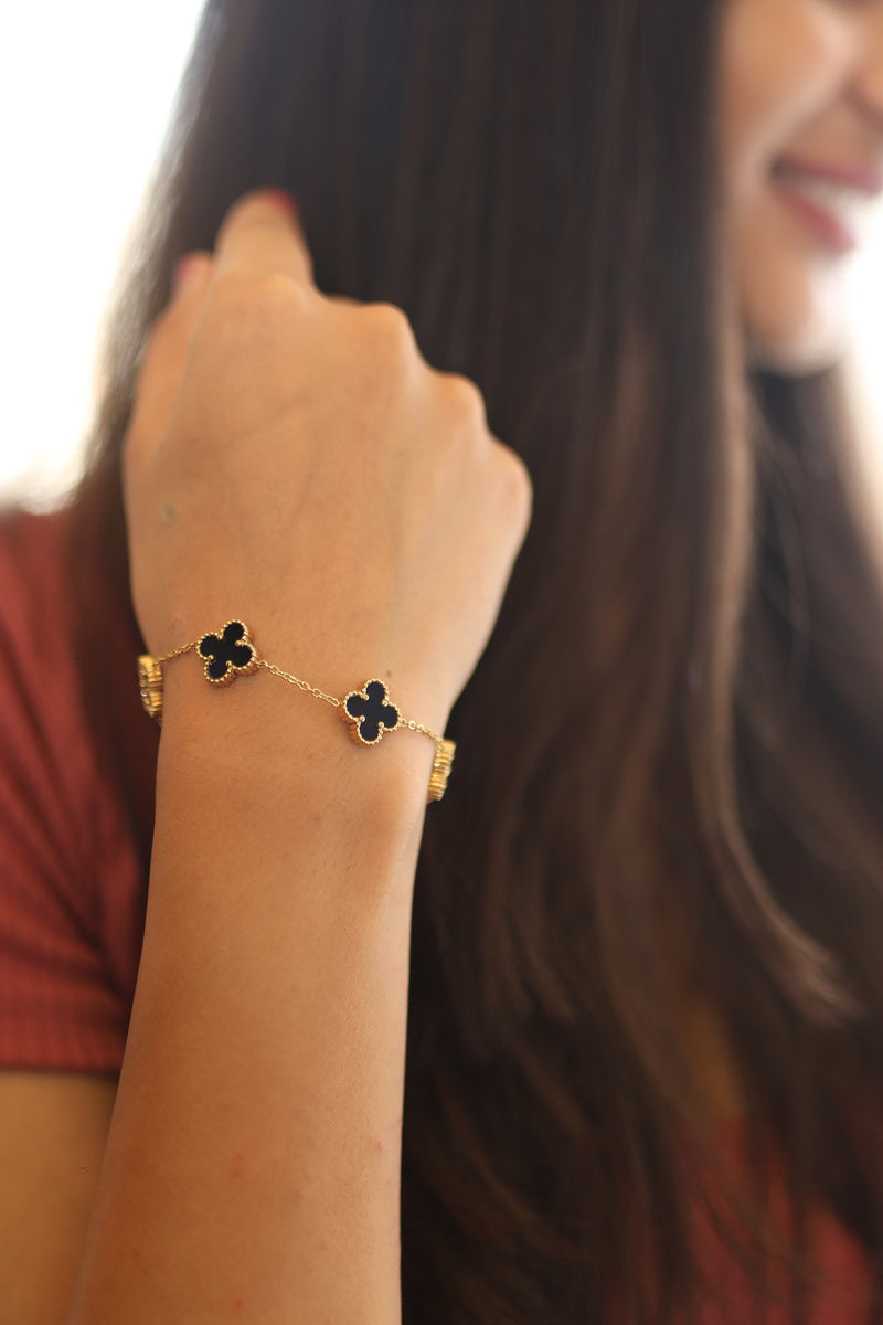 Ellie Clover Bracelet - Black