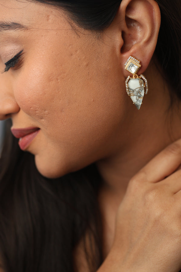 Jina Earrings - White