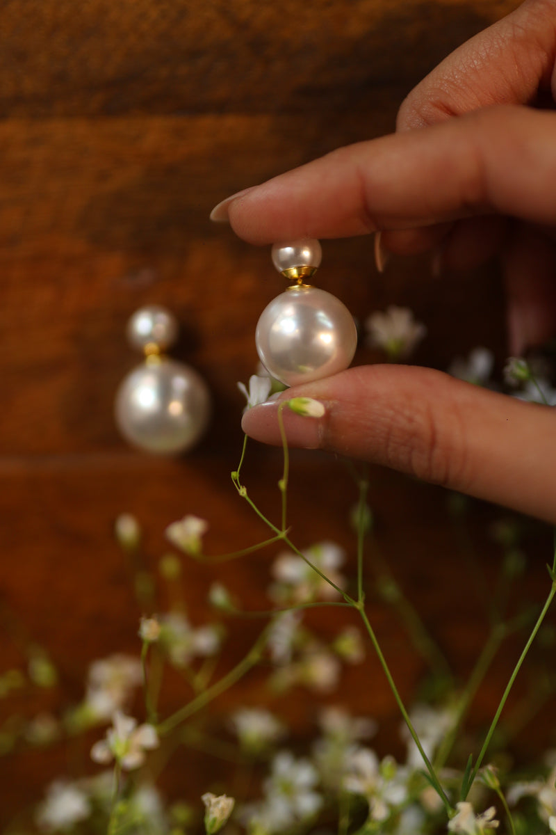 Double Pearl Studs