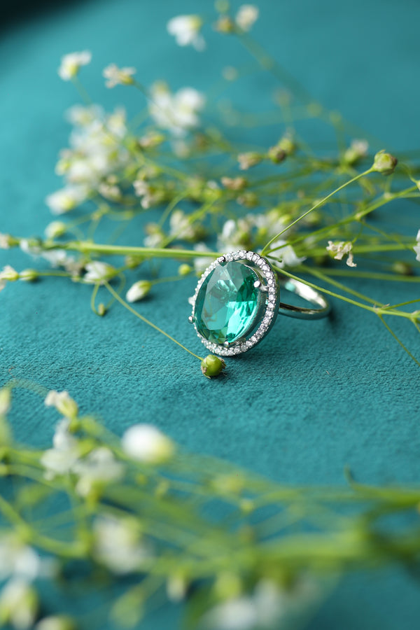 Classic Colored Stone Ring - Green