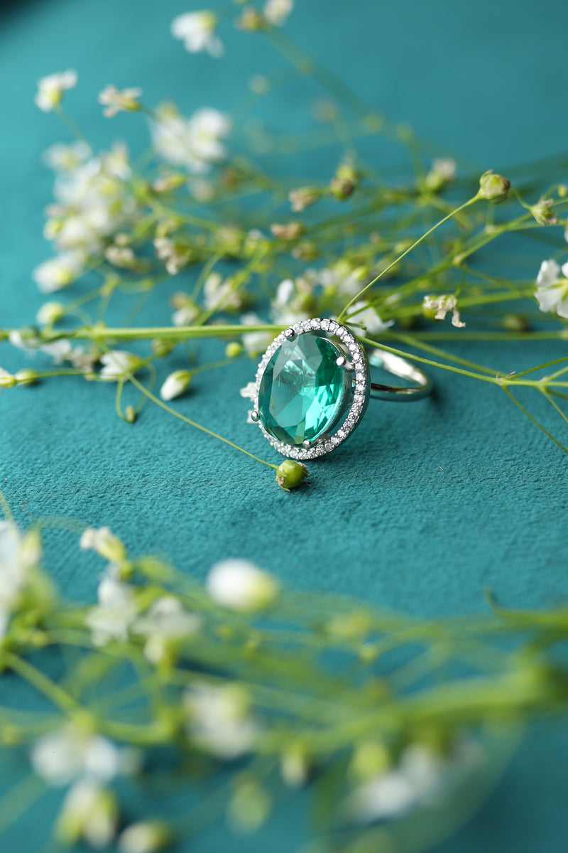 Classic Colored Stone Ring - Green