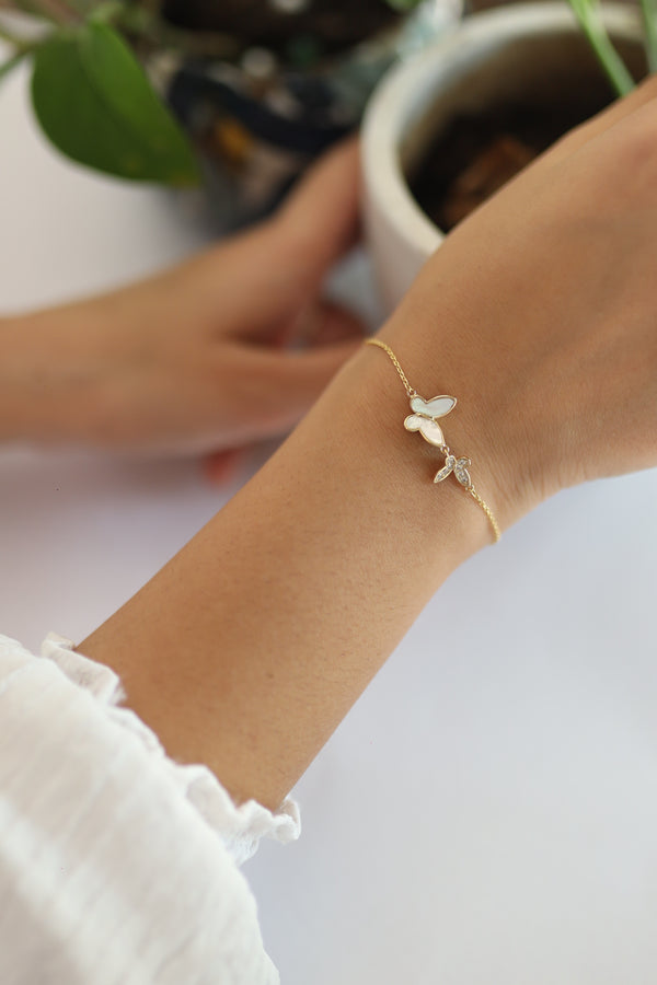 Mother of Pearl Butterfly Bracelet
