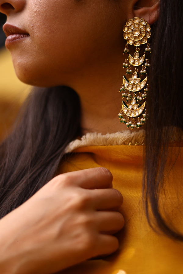 Nisha Layered Kundan Earrings
