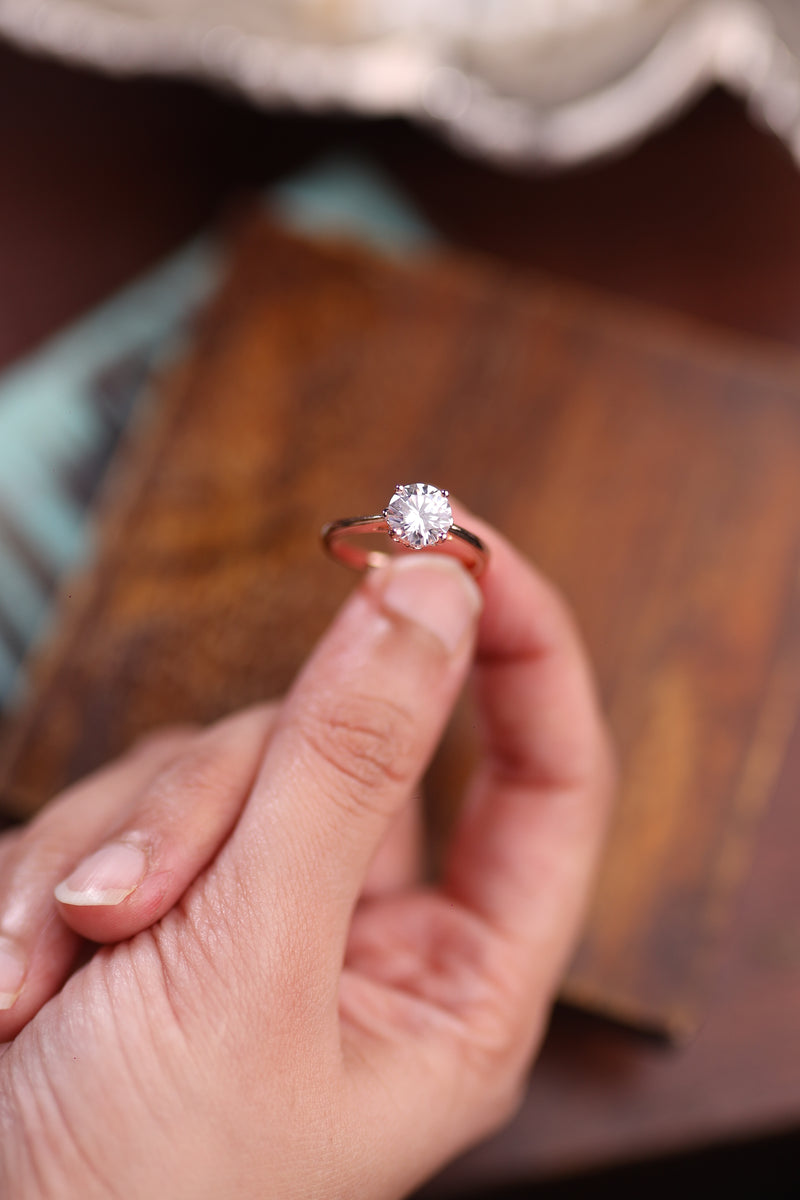 Rose Gold Solitaire Ring