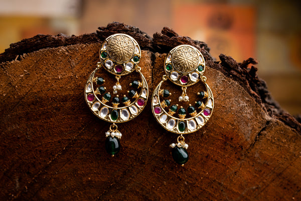 Gold Plated Kundan Earrings