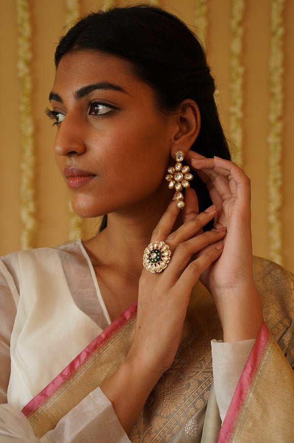 Gold Plated Kundan Earrings