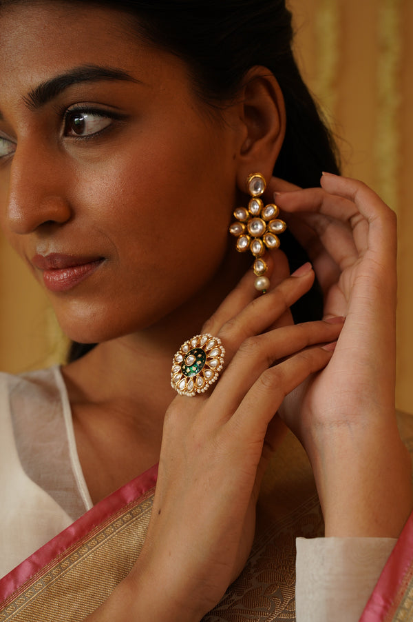 Gold Plated Kundan Earrings