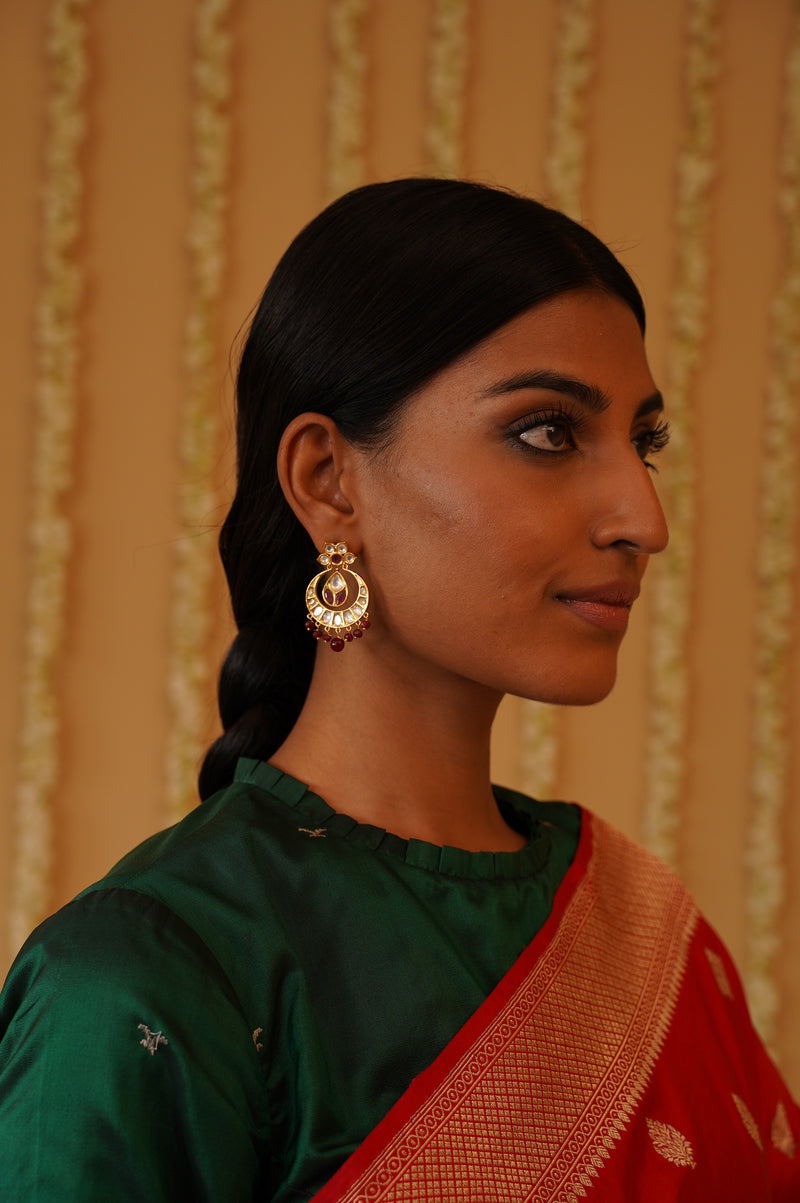 Ruby Kundan Chandbali