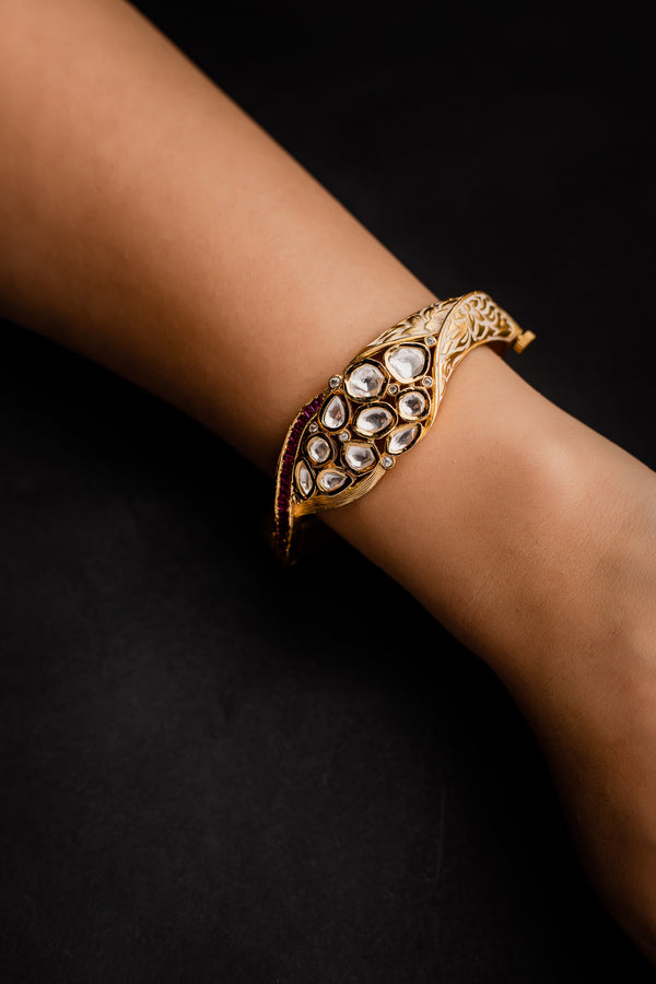 Sleek Polki Bracelet (Gold)