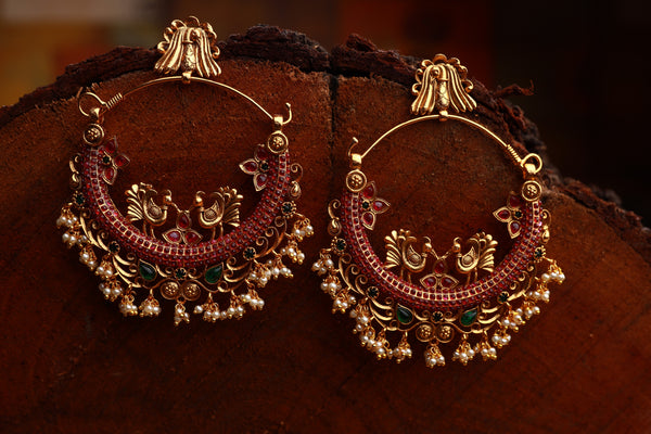 Statement Peacock Chandbali